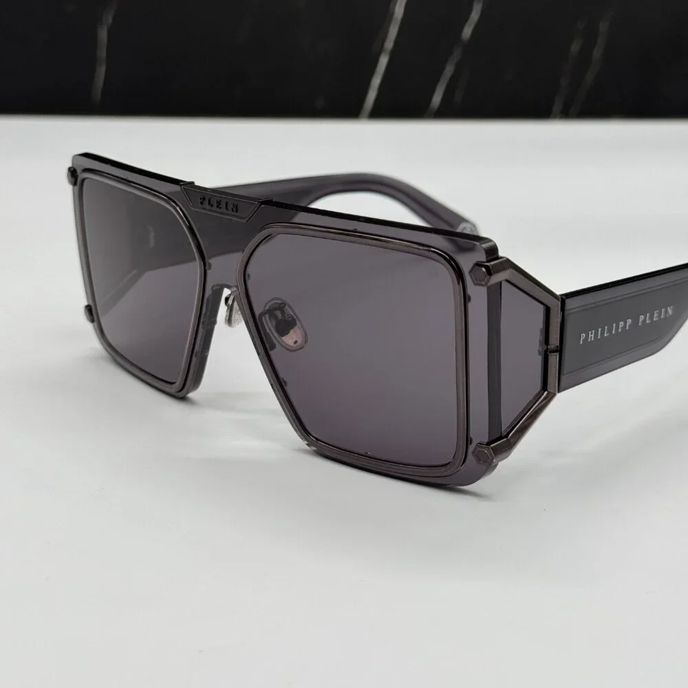NEW SPP096M 0I86 PHILIPP PLEIN REVOLUTION BLACK UNISEX SUNGLASSES